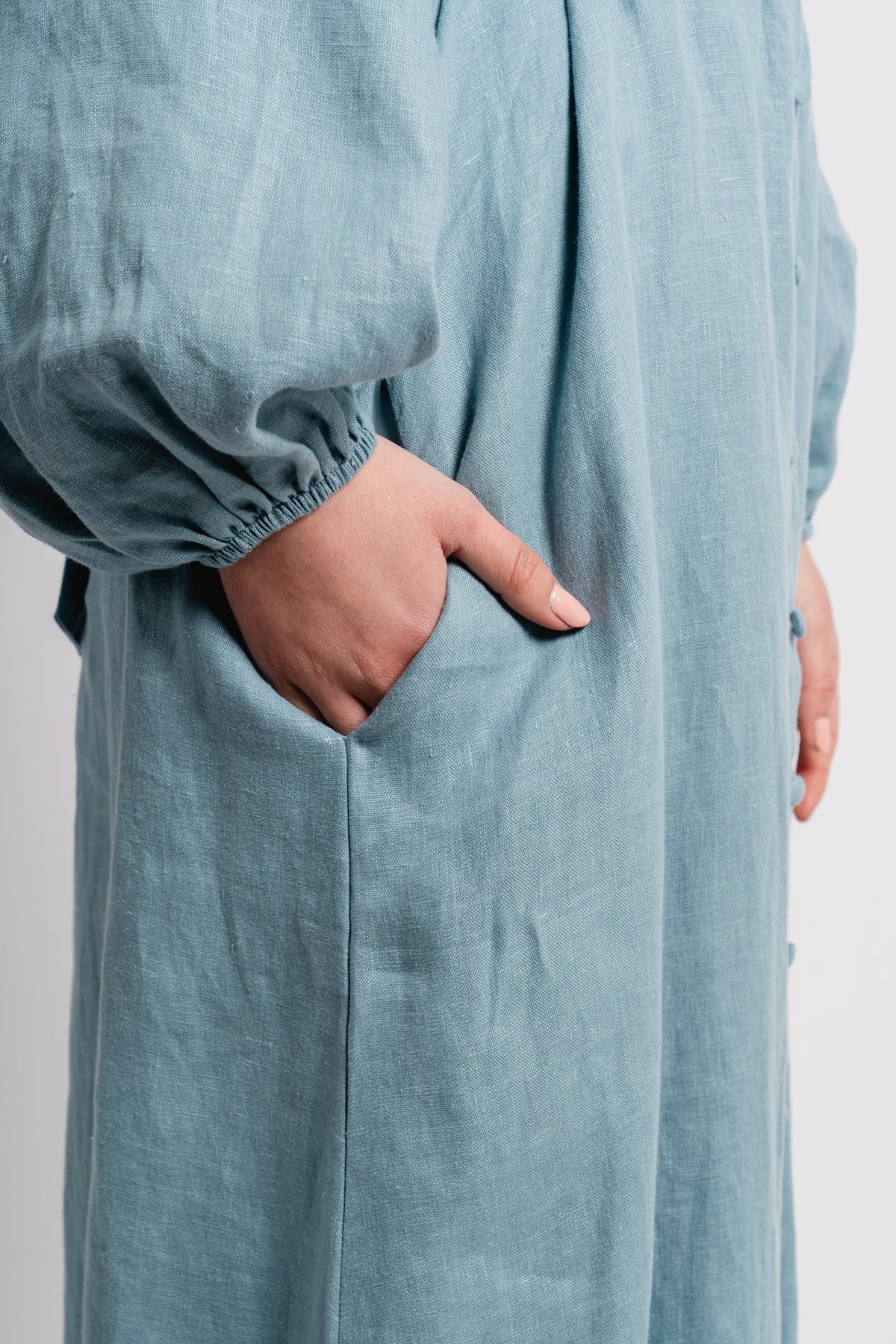 Josefin Linen Dress - Dusty Teal