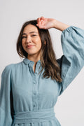 Josefin Linen Dress - Dusty Teal