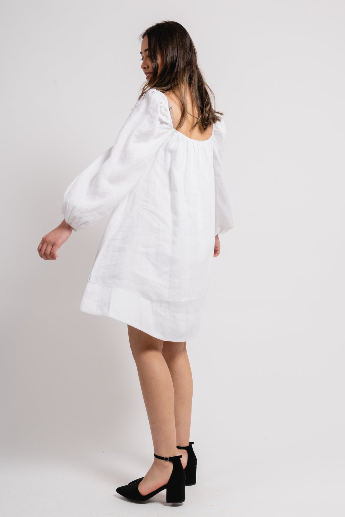 Alma Linen Dress - White