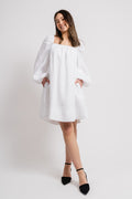 Alma Linen Dress - White