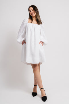 Alma Linen Dress - White