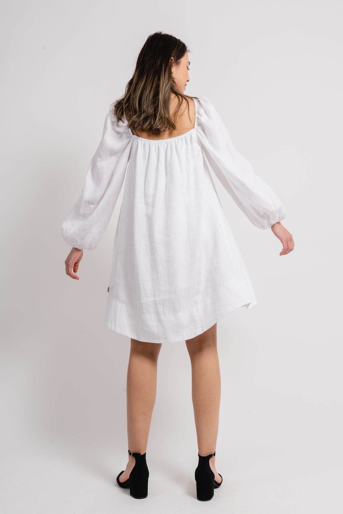 Alma Linen Dress - White