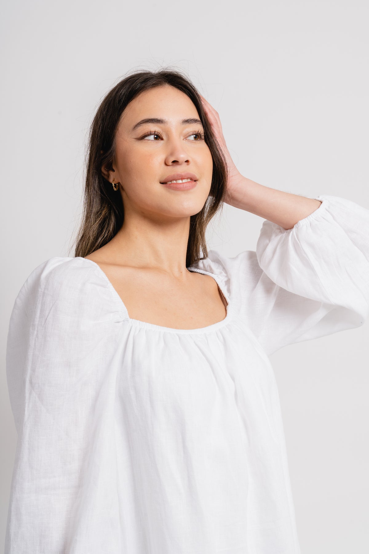 Alma Linen Dress - White