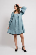 Alma Linen Dress - Dusty Teal