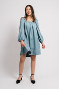 Alma Linen Dress - Dusty Teal