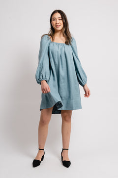 Alma Linen Dress - Dusty Teal