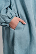 Alma Linen Dress - Dusty Teal