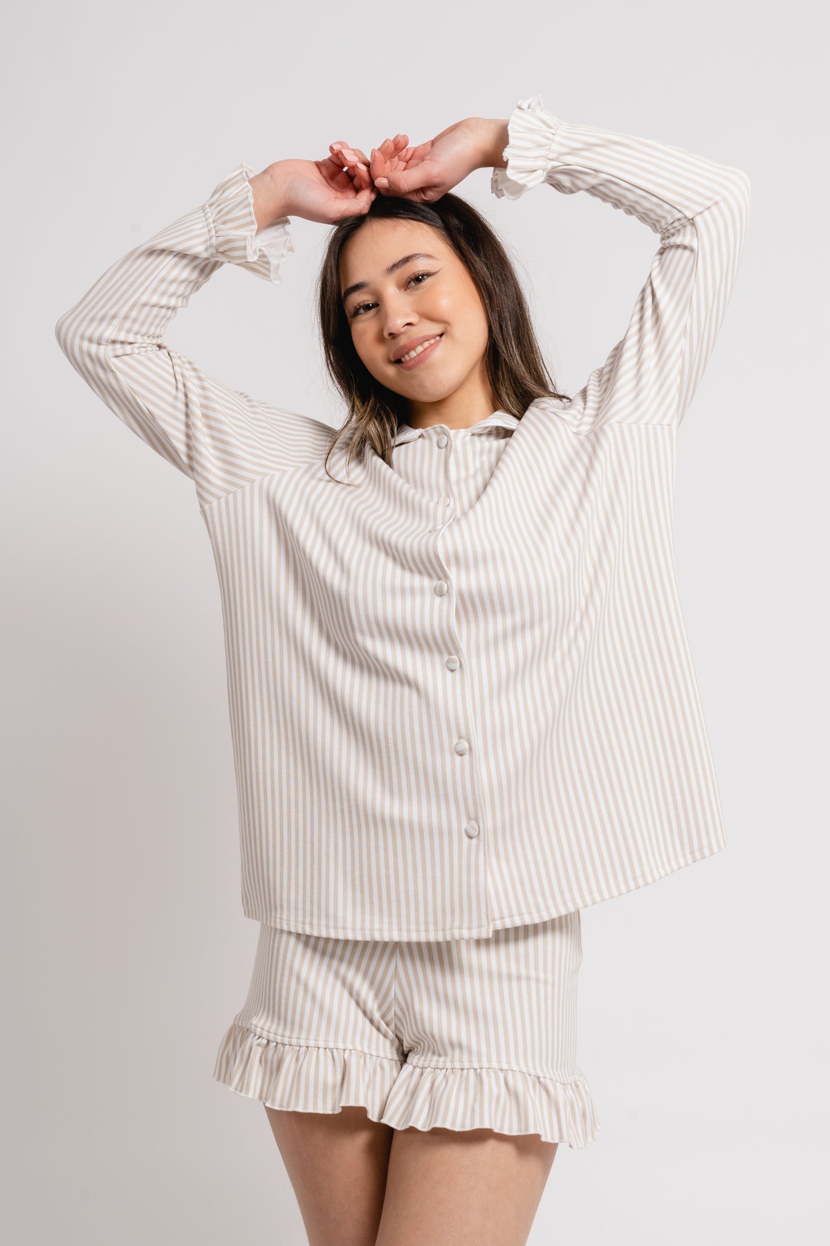 Marna Pysj Set - Striped Beige
