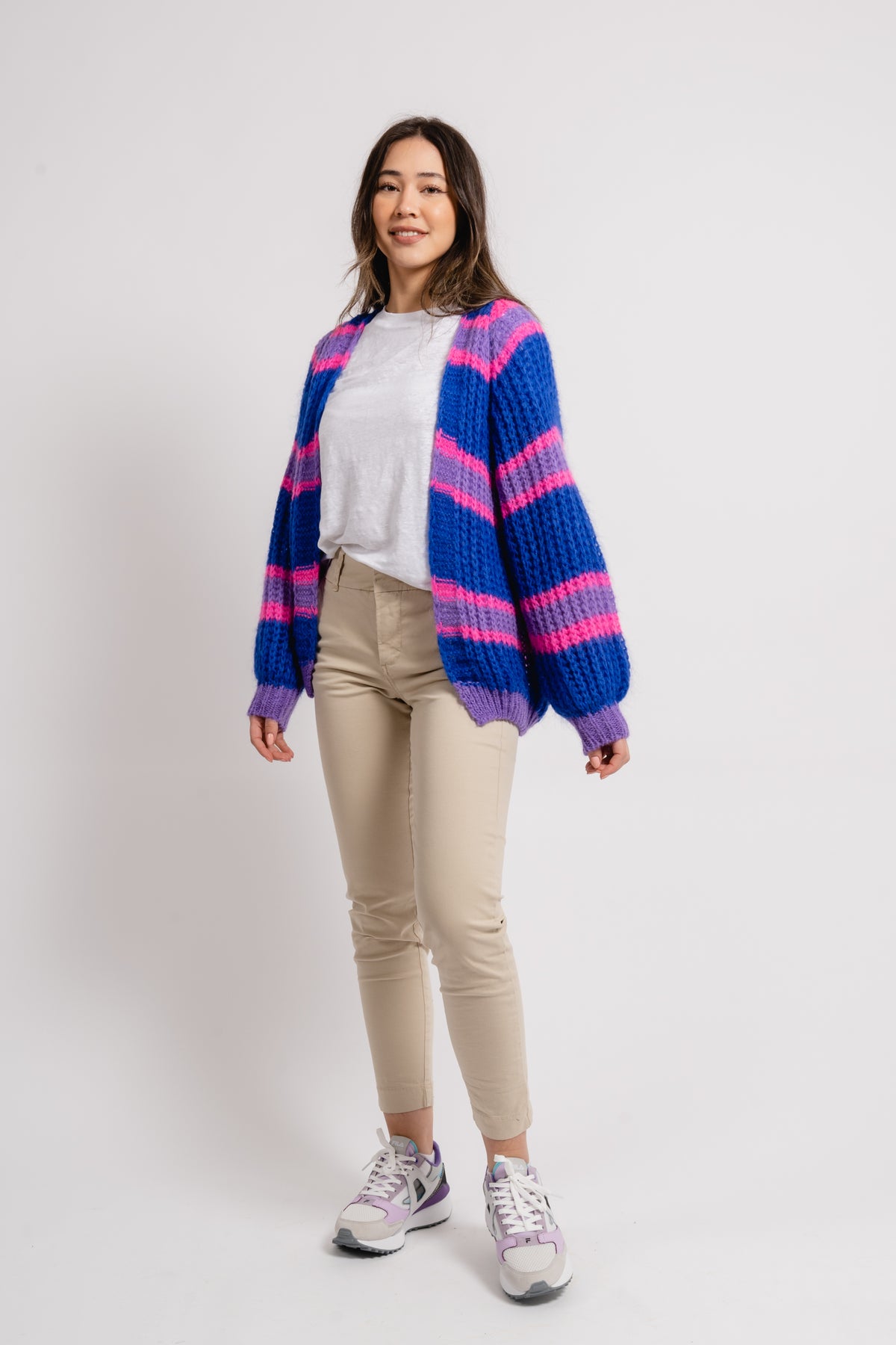 Vera Knit Cardigan - Blue/Lilac Mix