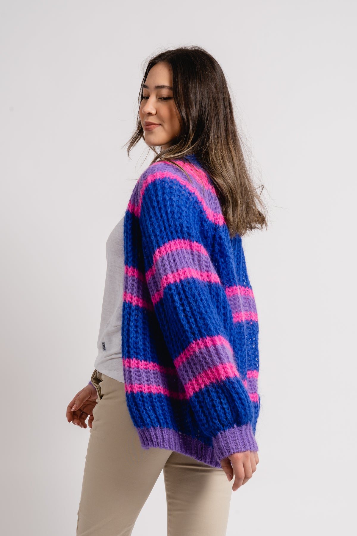 Vera Knit Cardigan - Blue/Lilac Mix