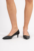 Alina Flex Leather Kitten Pump - Svart