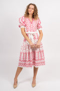 Logan Midi Dress Embrodery - Pink
