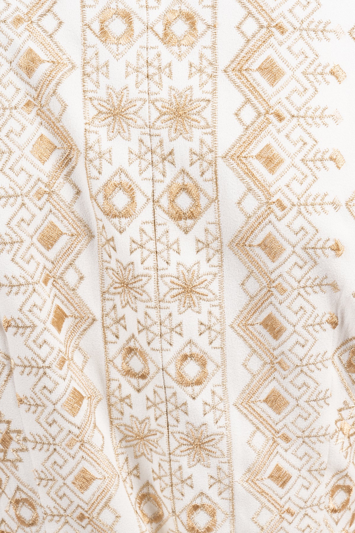Logan Midi Dress Embrodery - Gold