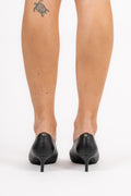 Alina Flex Leather Kitten Pump - Svart