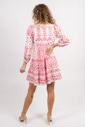 Clary Dress Short W Embrodery - Pink