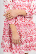 Clary Dress Short W Embrodery - Pink