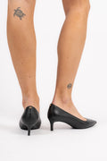 Alina Flex Leather Kitten Pump - Svart