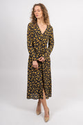 Moss Crepe Rose Midi Dress - Frosted Floral Ditsy
