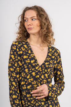 Moss Crepe Rose Midi Dress - Frosted Floral Ditsy