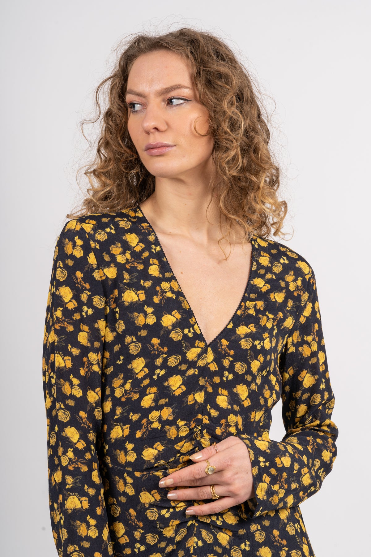 Moss Crepe Rose Midi Dress - Frosted Floral Ditsy