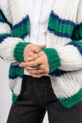 Vera Knit Cardigan - Green/Offwhite