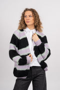 Vera Knit Cardigan - Black/Lavender/Cream
