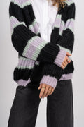 Vera Knit Cardigan - Black/Lavender/Cream
