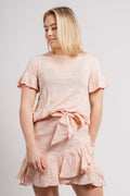 Lara Linen Tee - Dusty Pink