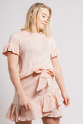 Lara Linen Tee - Dusty Pink