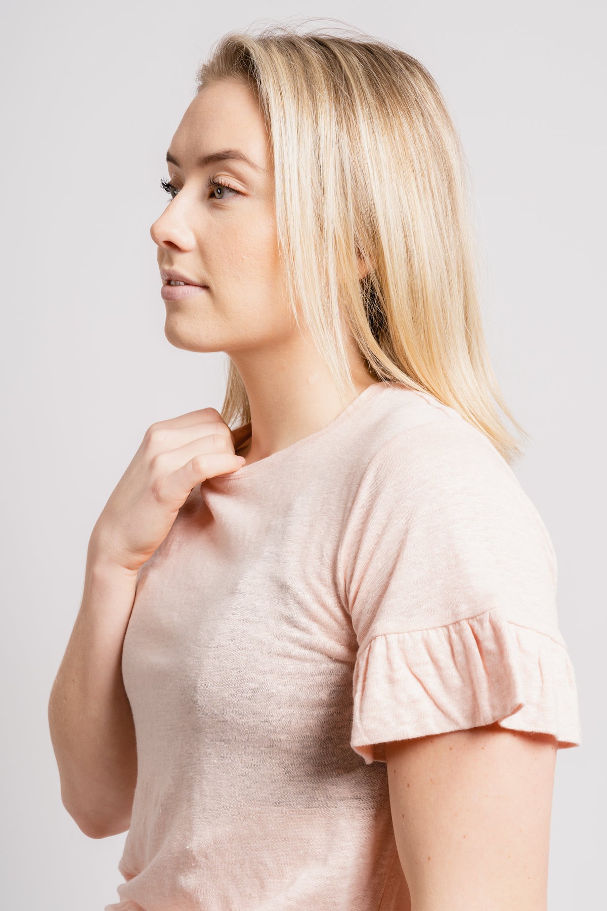 Lara Linen Tee - Dusty Pink