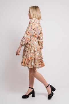 Keana Dress W Belt Linen - Ivory