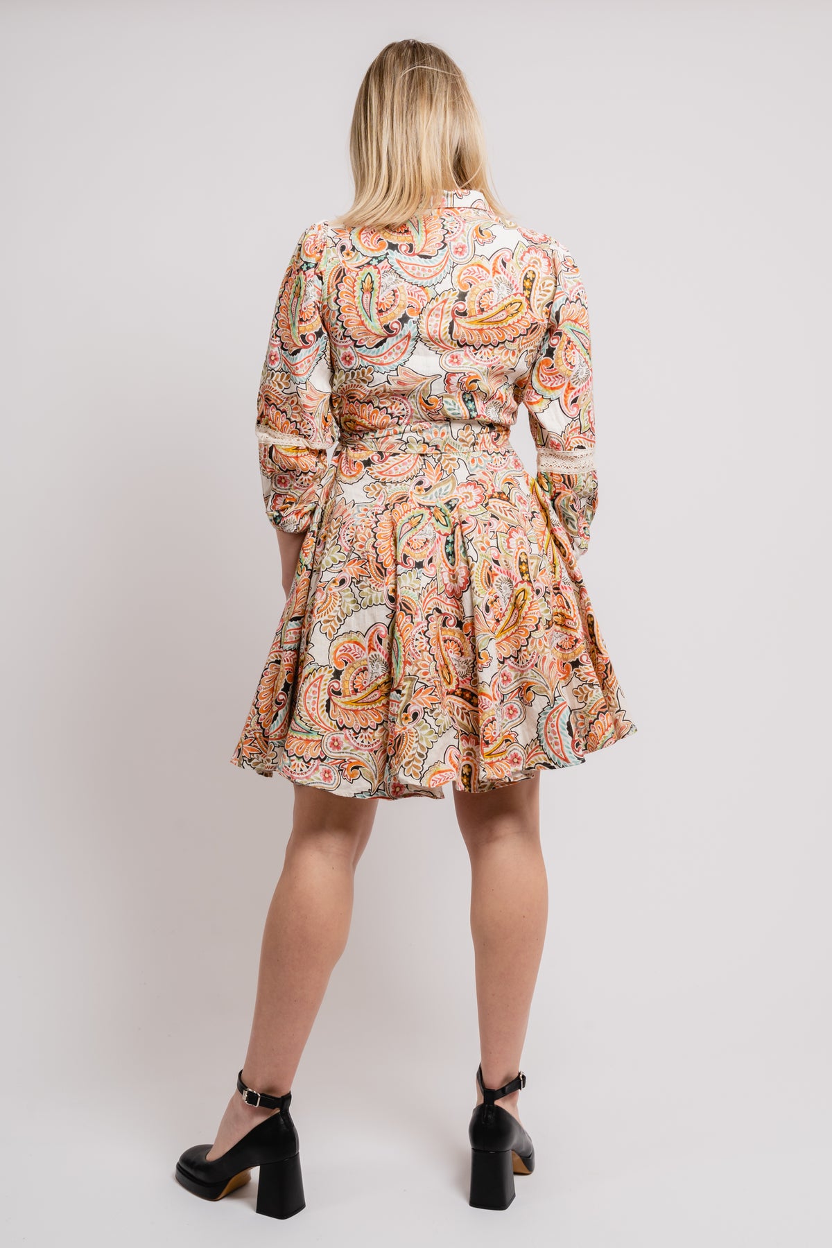 Keana Dress W Belt Linen - Ivory