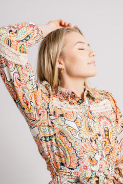 Keana Dress W Belt Linen - Ivory