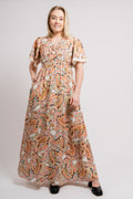 Rhona Long Dress Linen - Ivory