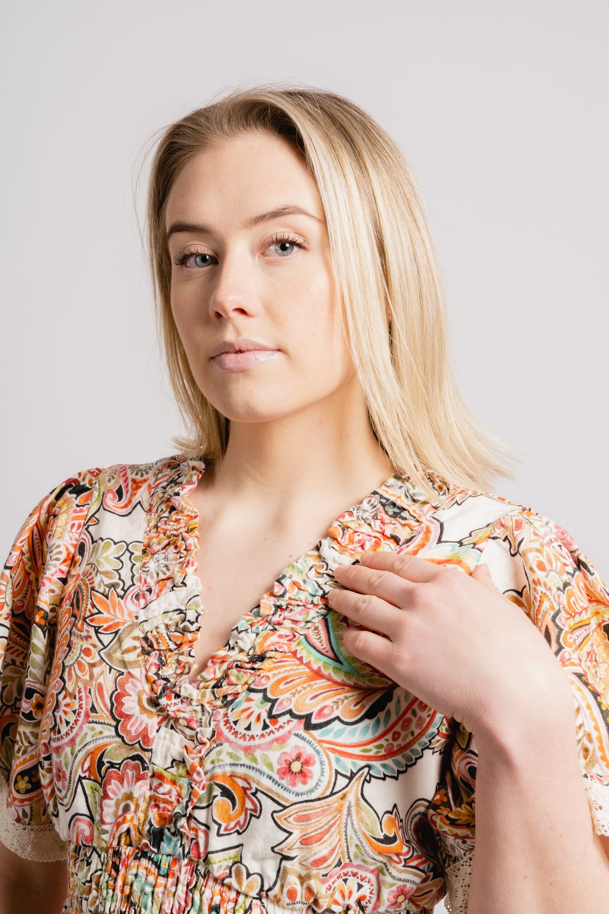 Rhona Long Dress Linen - Ivory