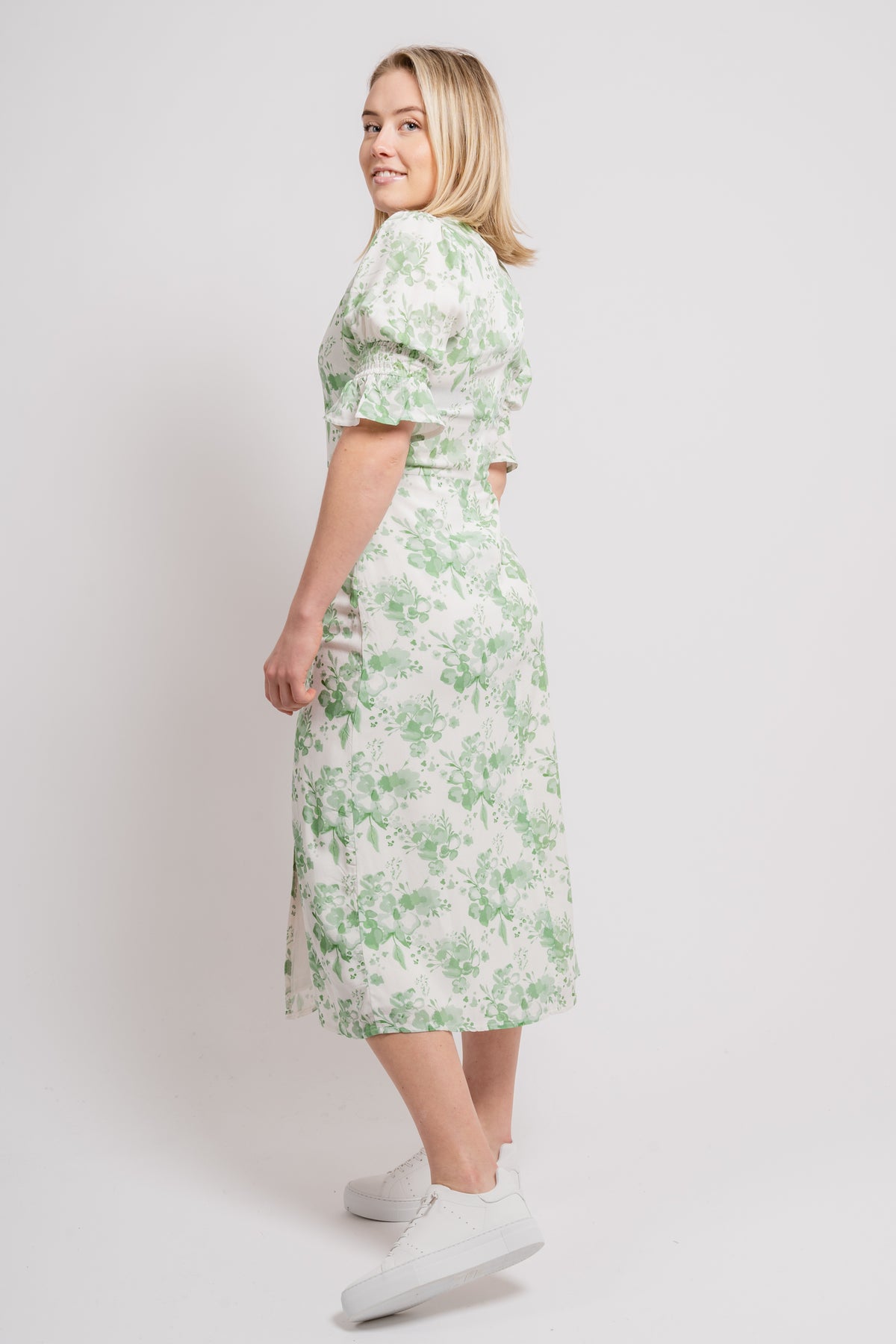 Paola Midiklänning - Creme Flower
