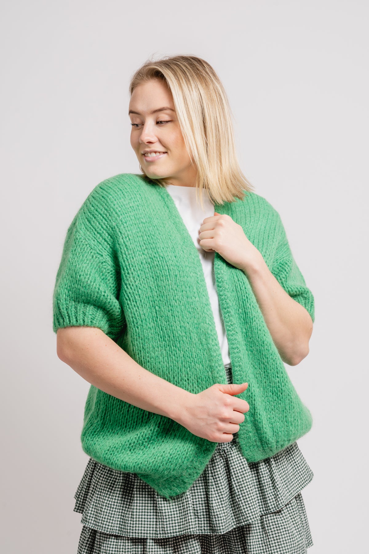 Mary Knit Cardigan - Bright Green