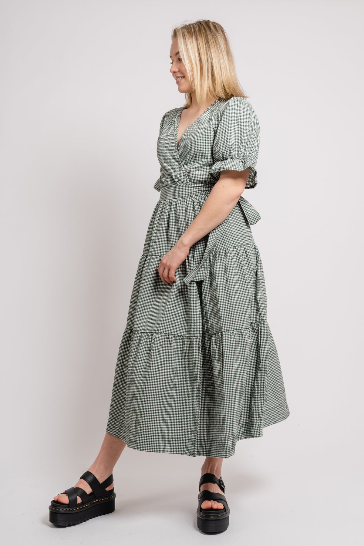 Indiana Midi Wrap Dress - Sycamore White