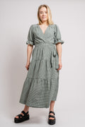 Indiana Midi Wrap Dress - Sycamore White