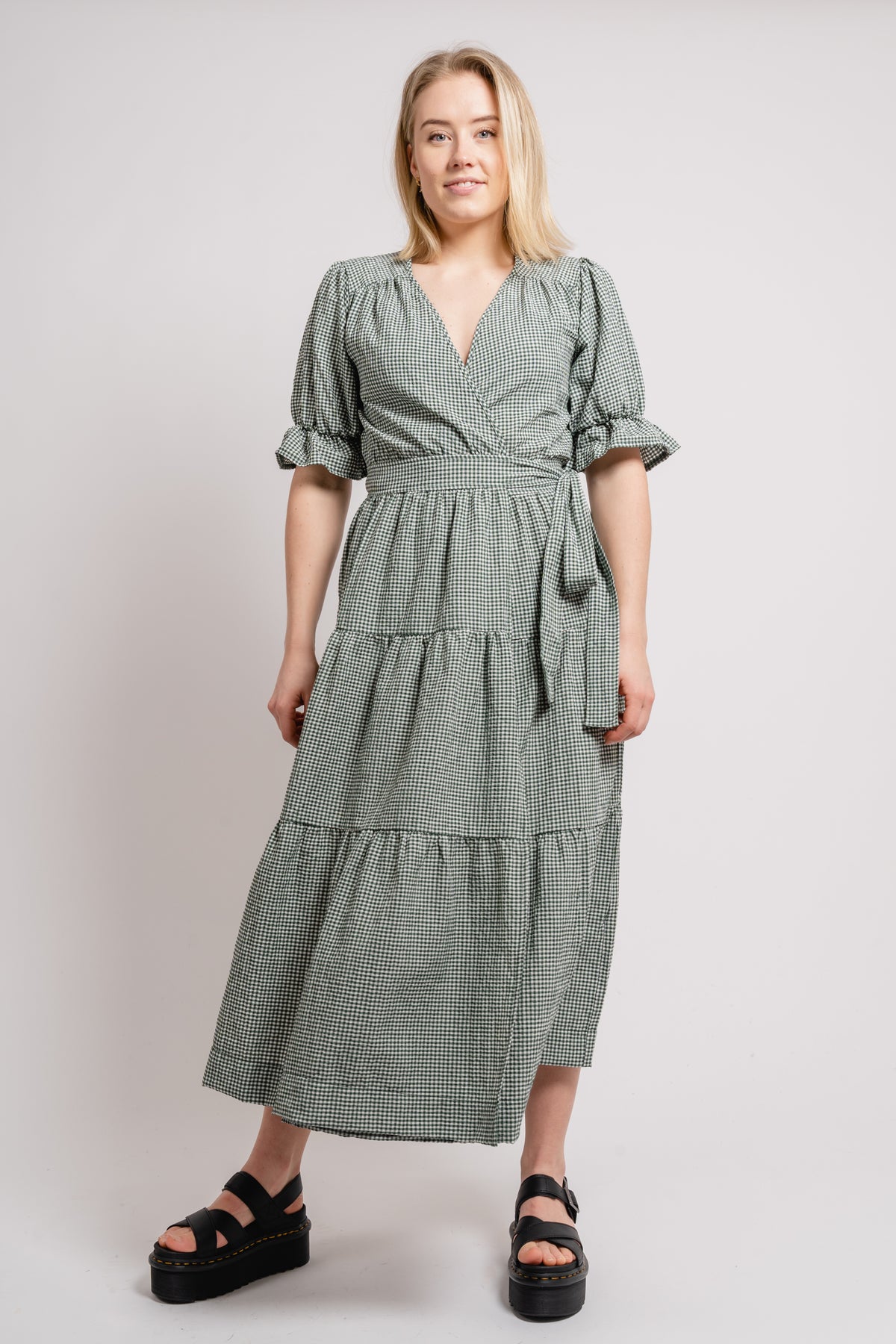Indiana Midi Wrap Dress - Sycamore White