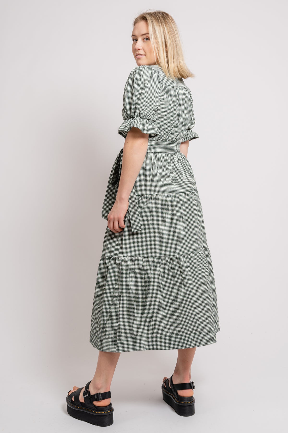 Indiana Midi Wrap Dress - Sycamore White