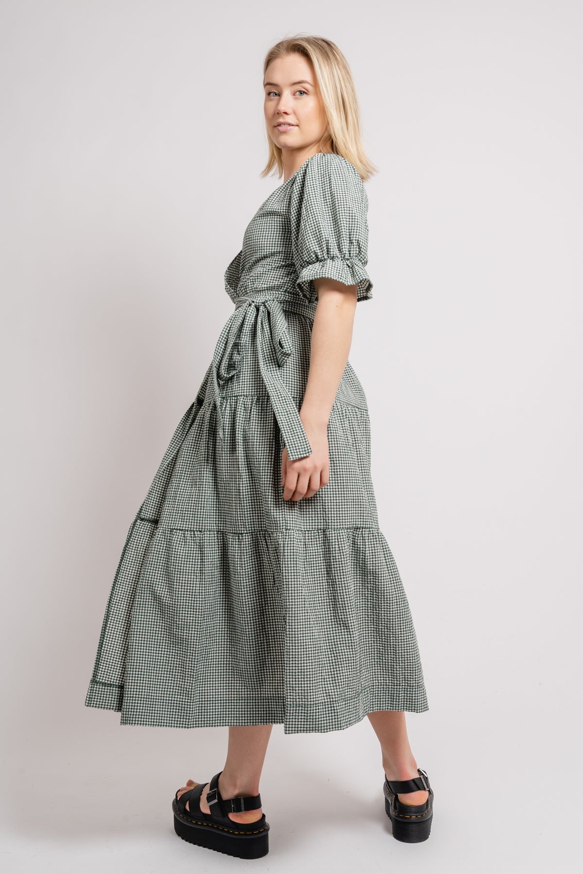 Indiana Midi Wrap Dress - Sycamore White