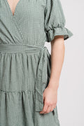 Indiana Midi Wrap Dress - Sycamore White