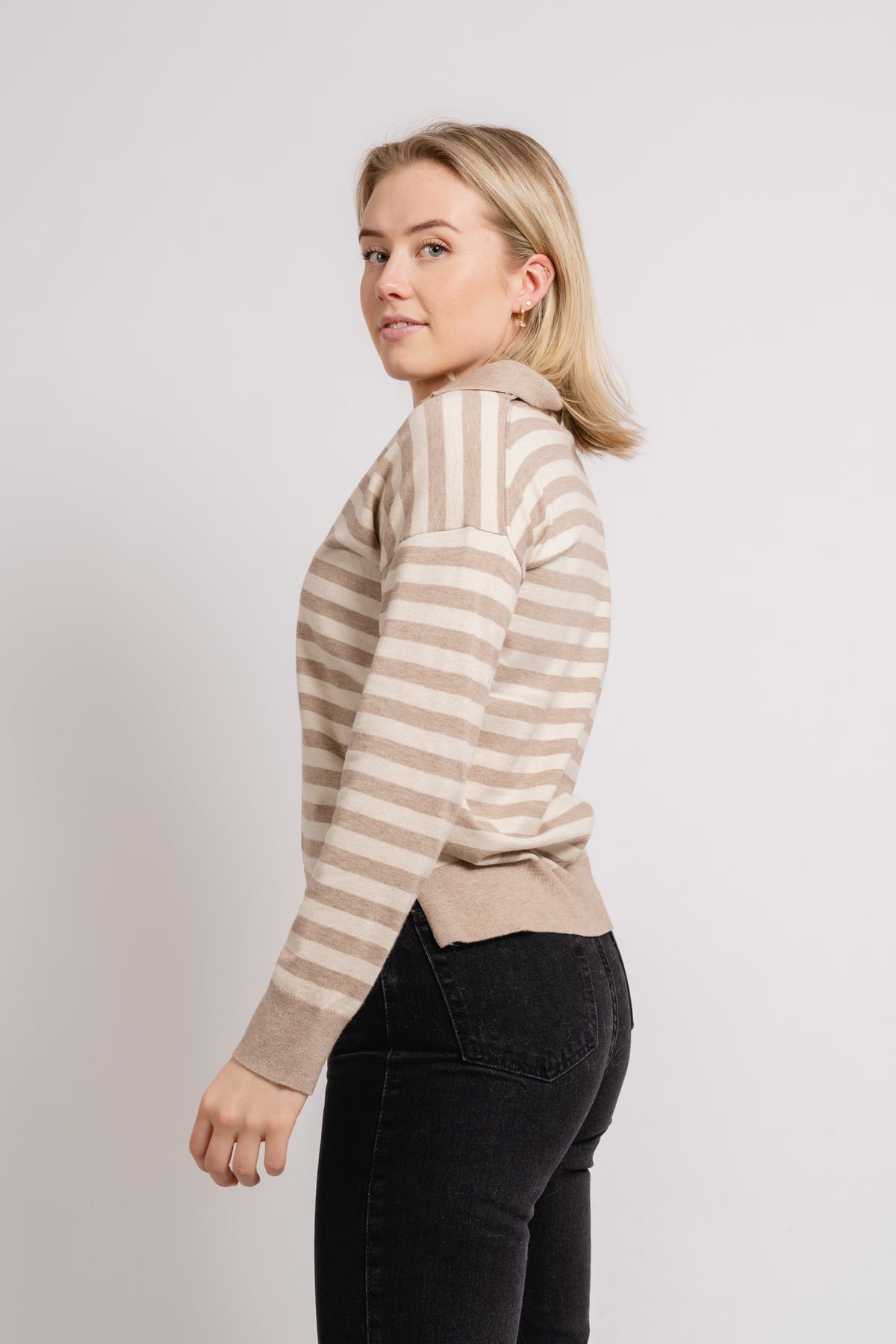 Carys Stripe - Beige Melange