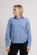 Regular Fit Striped Broadcloth Shirt - Lapis Blue