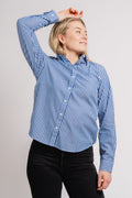 Regular Fit Striped Broadcloth Shirt - Lapis Blue