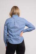 Regular Fit Striped Broadcloth Shirt - Lapis Blue
