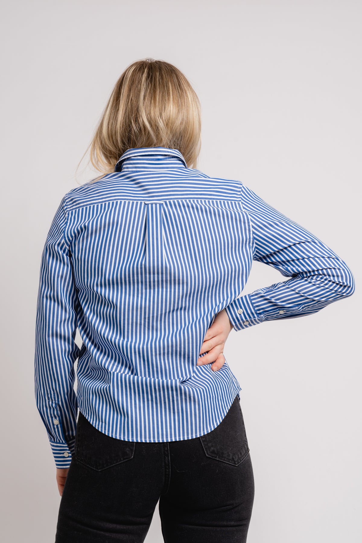 Regular Fit Striped Broadcloth Shirt - Lapis Blue