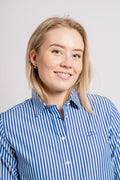 Regular Fit Striped Broadcloth Shirt - Lapis Blue