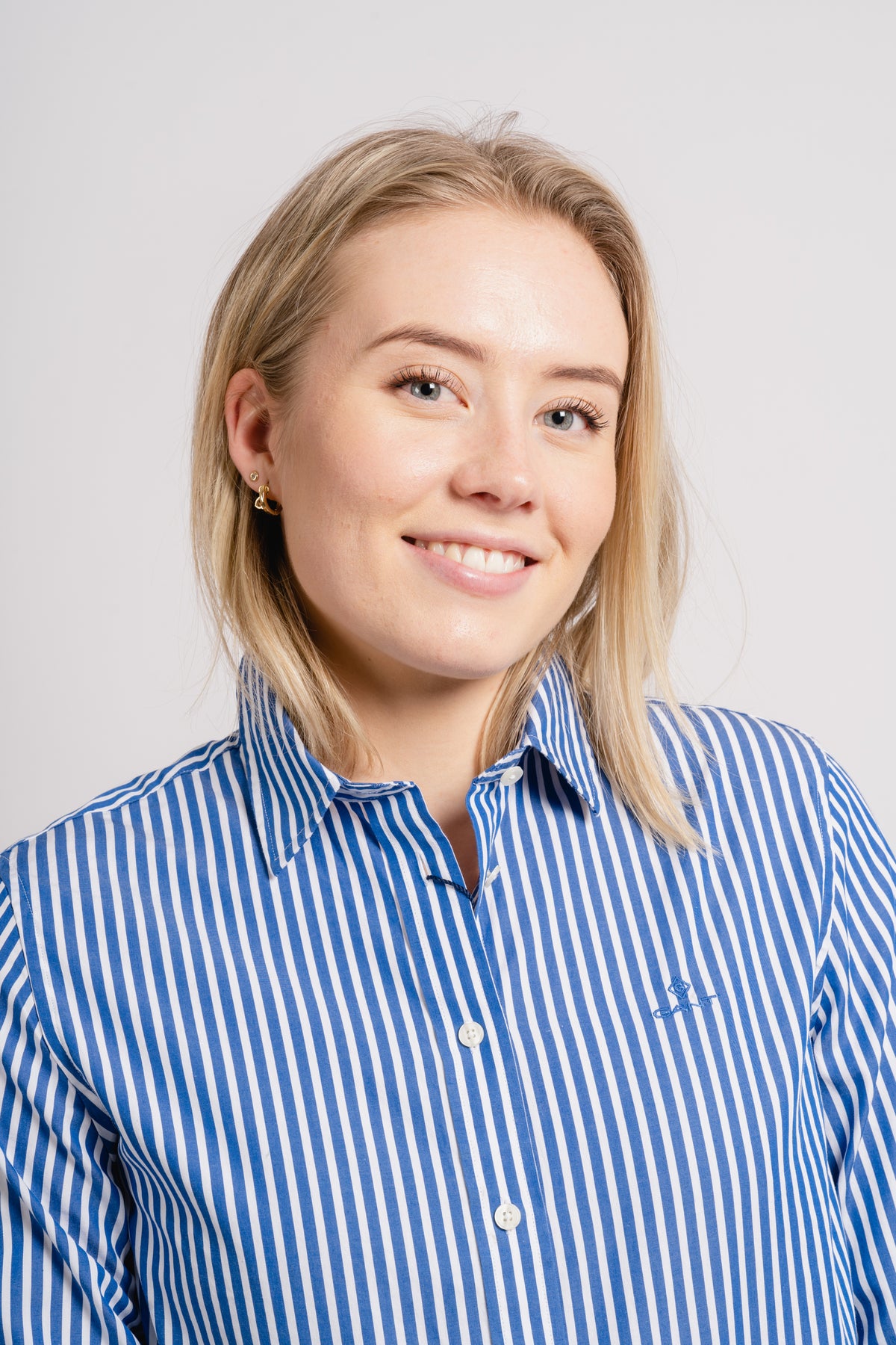 Regular Fit Striped Broadcloth Shirt - Lapis Blue